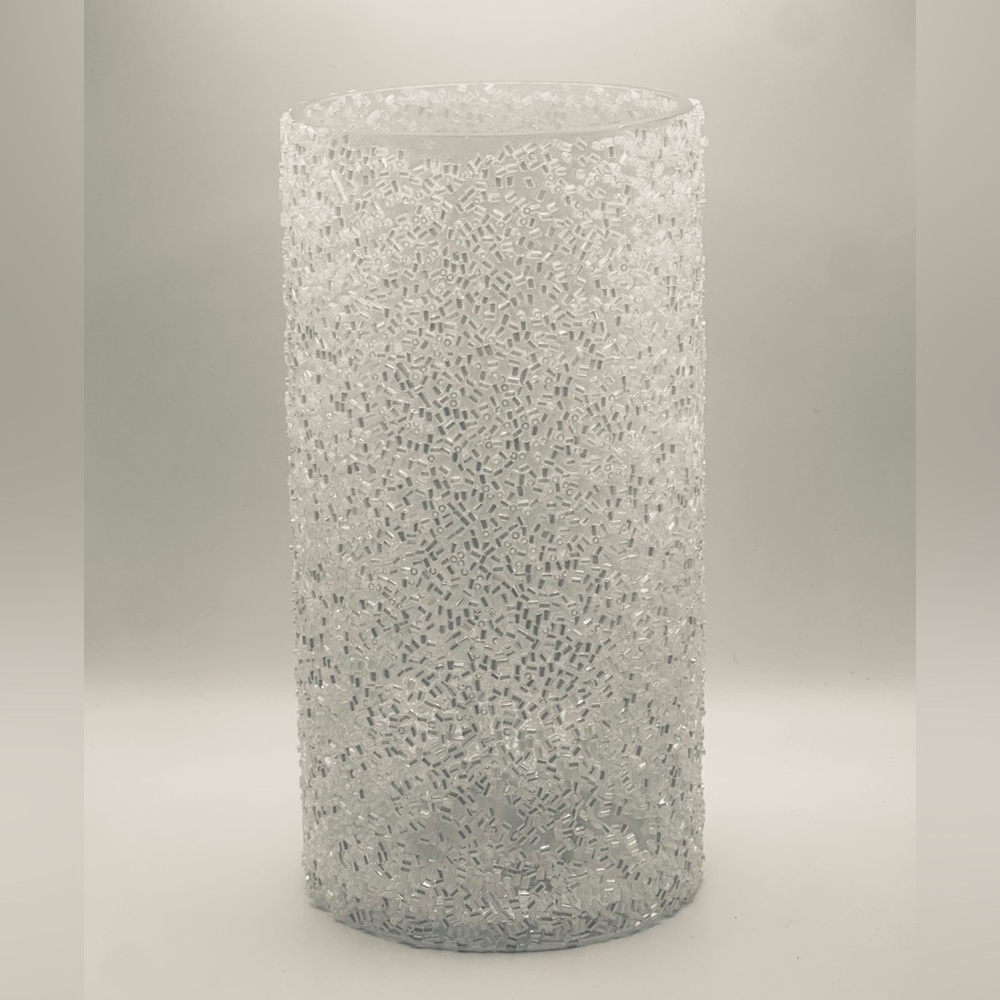 Elegant Textured Glass Vase/Candle Holder/Decorative Accessory